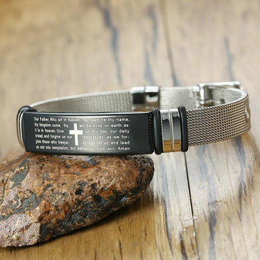Stainless Steel Christian Lord's Prayer Bracelet-Your Soul Place